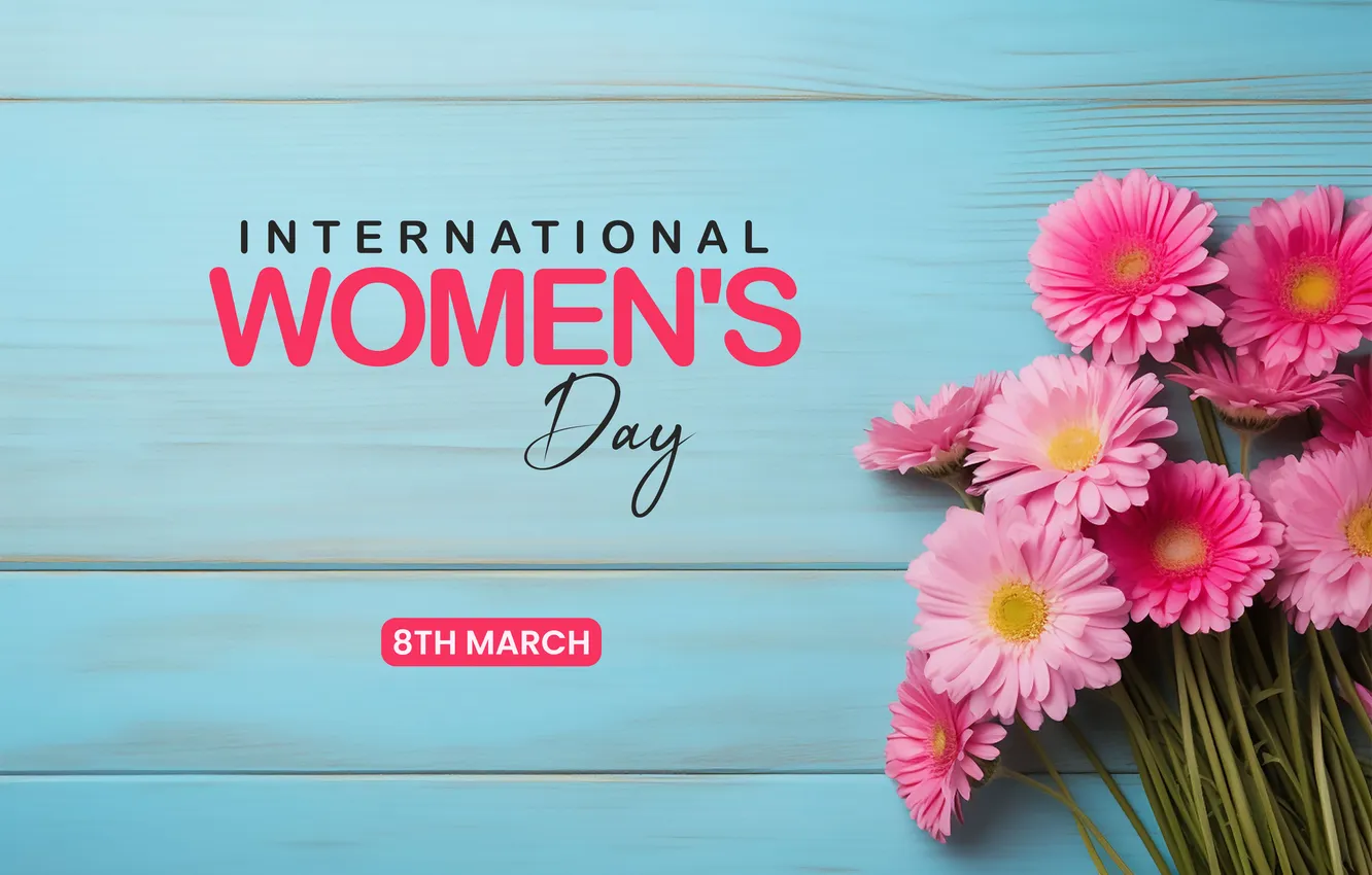 Фото обои цветы, happy, 8 марта, pink, flowers, spring, С праздником, Women's Day