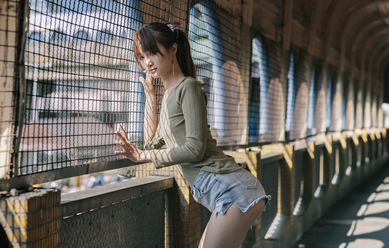 Фото обои взгляд, девушка, азиатка