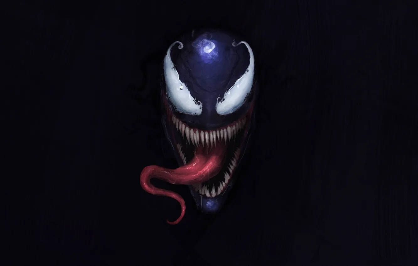 Фото обои Минимализм, Язык, Зубы, Art, Comics, MARVEL, Concept Art, Веном