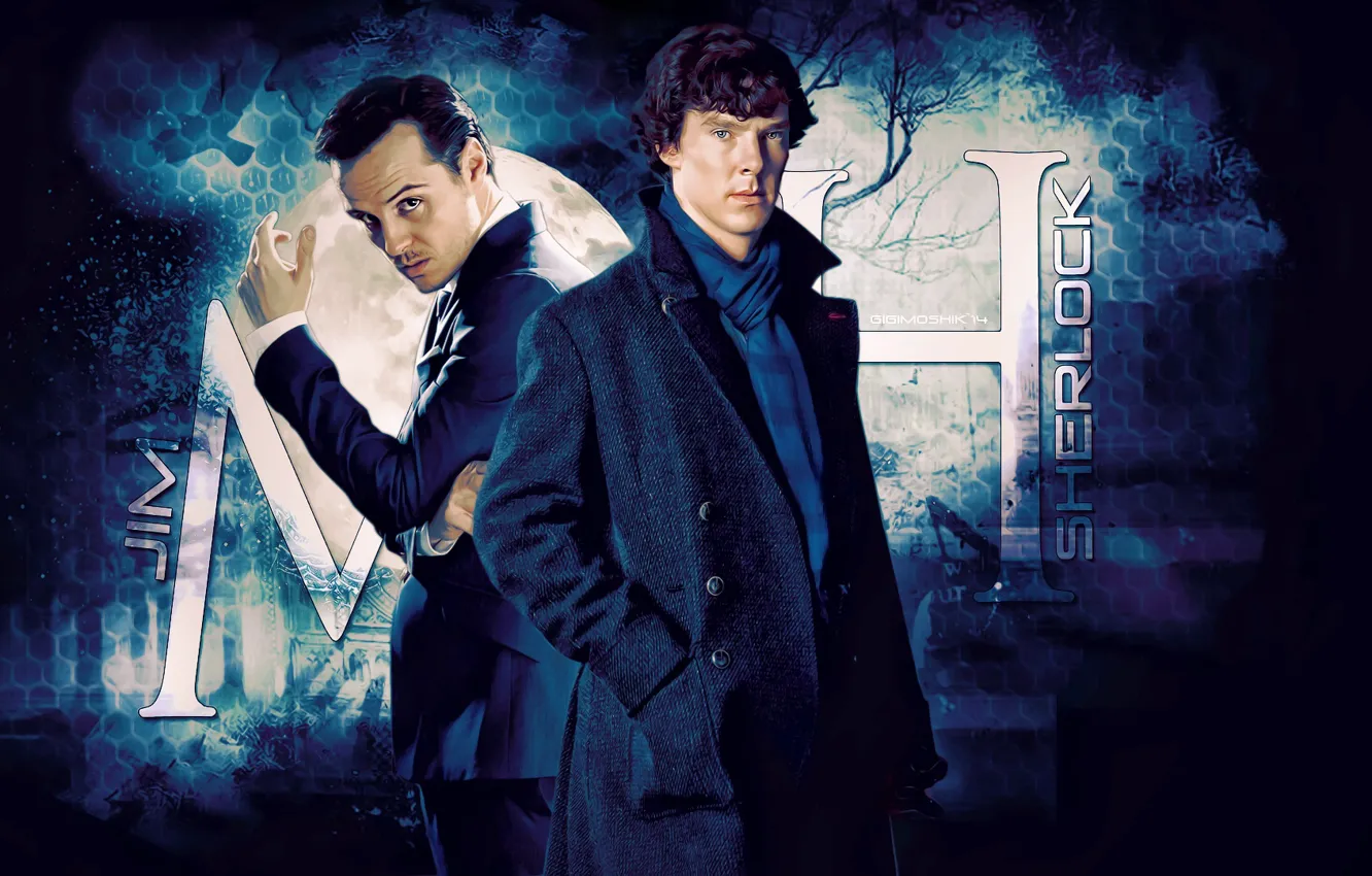 Фото обои Шерлок Холмс, Бенедикт Камбербэтч, Benedict Cumberbatch, Sherlock, Шерлок, Джим Мориарти, Sherlock BBC, Sherlock Holmes