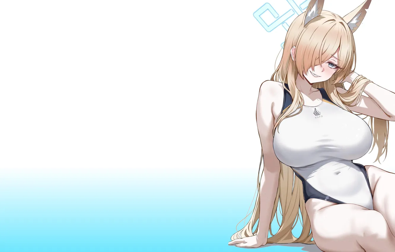 Фото обои girl, hot, sexy, wet, boobs, anime, pretty, blonde