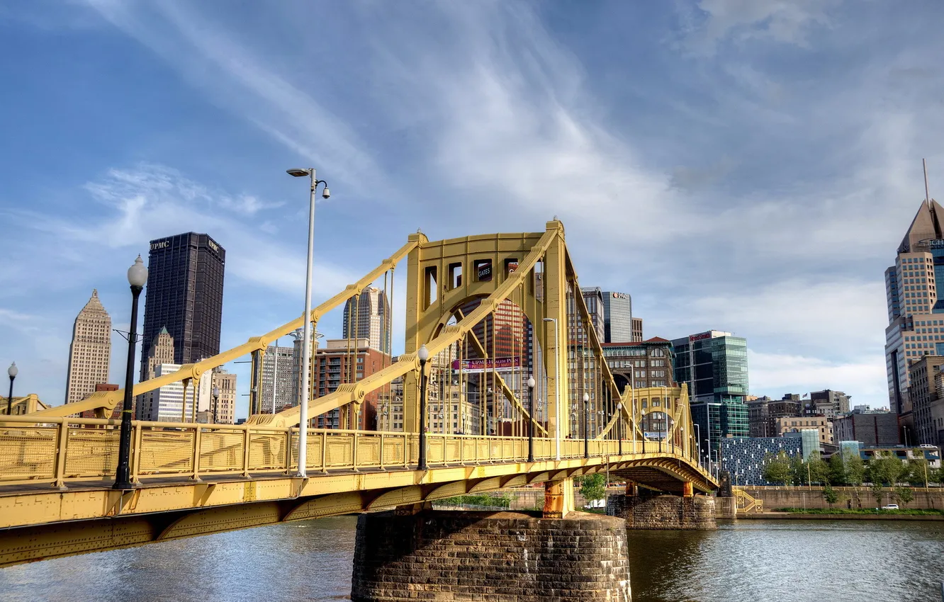 Фото обои мост, город, Pennsylvania, Pittsburgh
