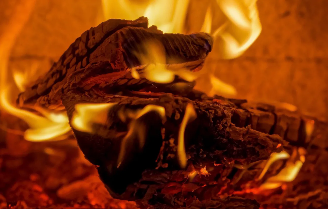 Фото обои тепло, огонь, дрова, плазма