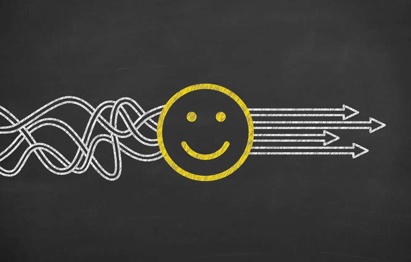 Фото обои logo, black, yellow, Happy