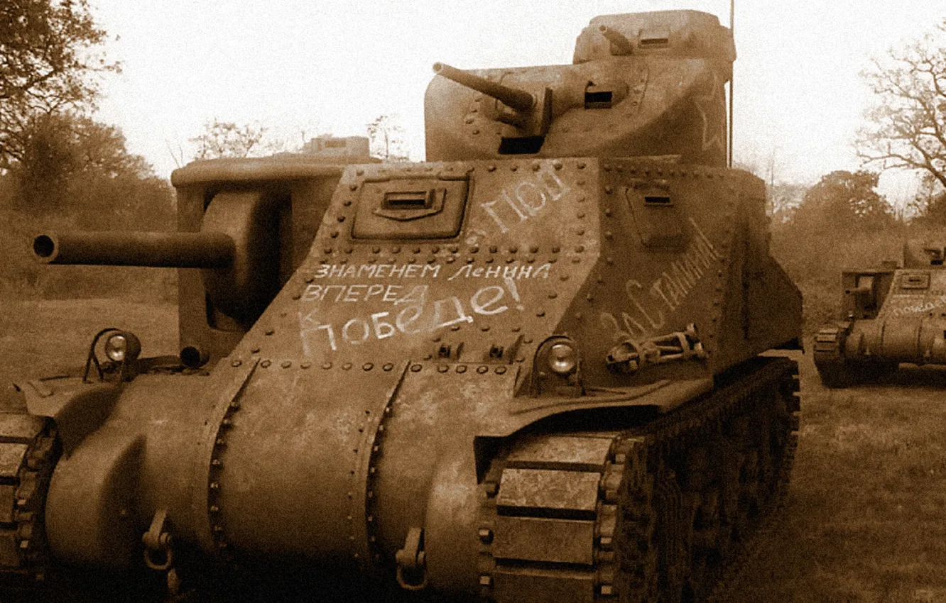 Фото обои Tank, M3 Lee, Russian, Lend-Lease