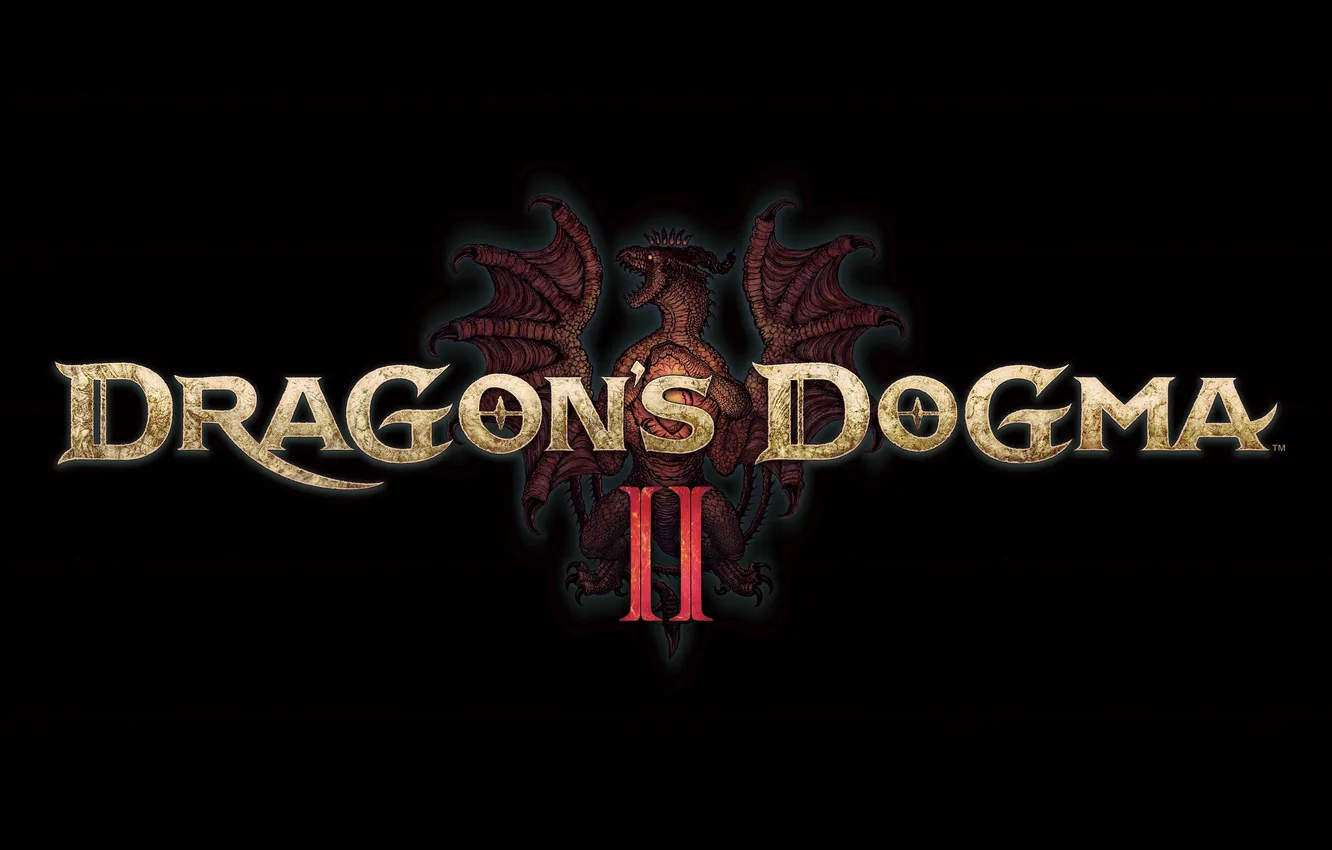Фото обои Games, Logo, Black background, 2024 Games, Dragon's Dogma 2