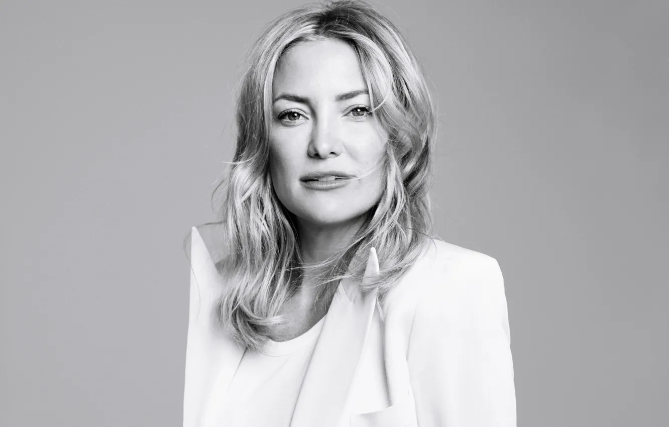 Фото обои портрет, актриса, черно-белое, Kate Hudson