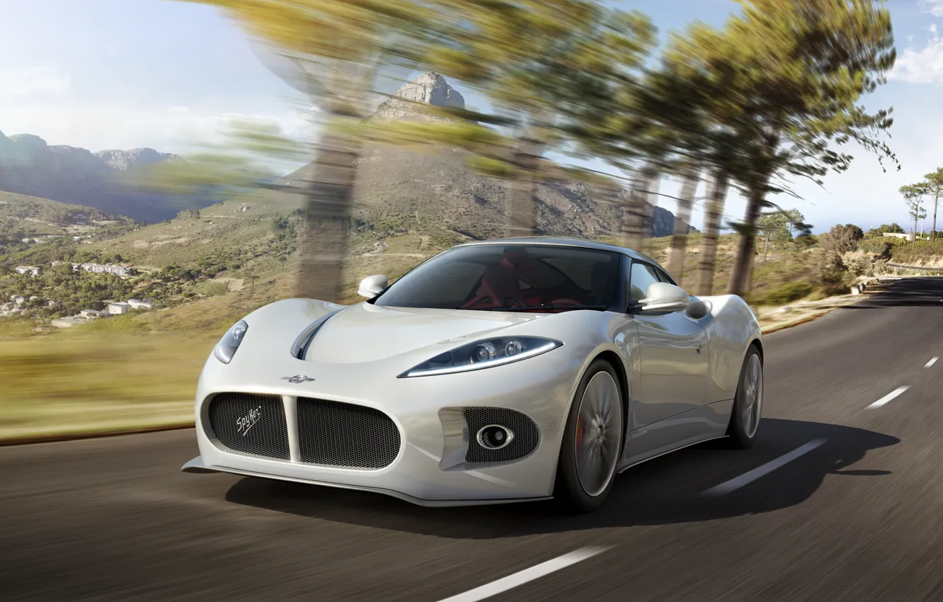 Фото обои car, white, Spyker, drive, Spyker B6 Venator Concept