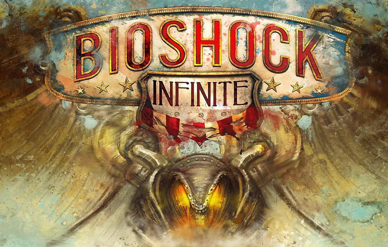 Фото обои Лого, Надпись, Эмблема, Логотип, Bioshock, 2K Games, Infinite, Названия