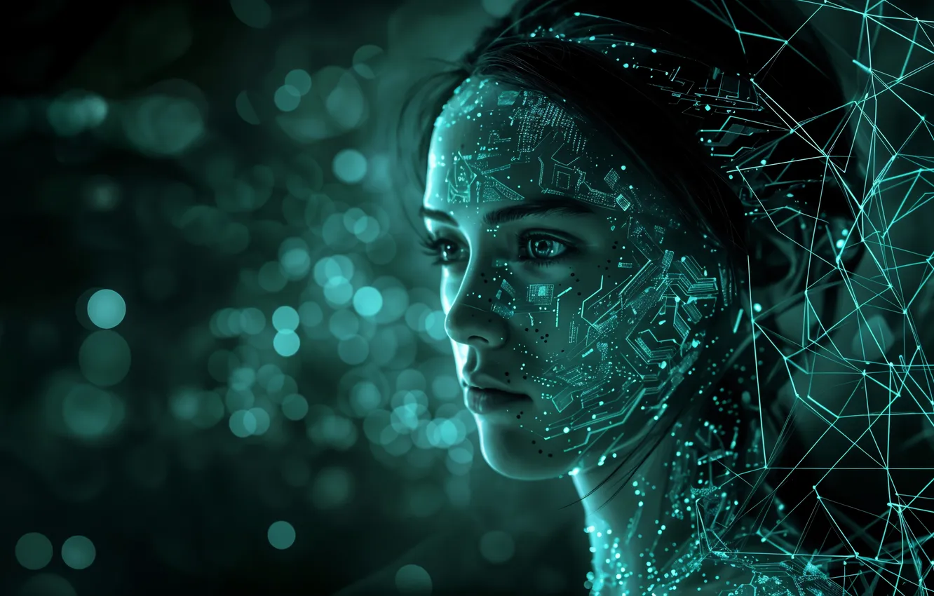 Фото обои digital, art, background, ai technology