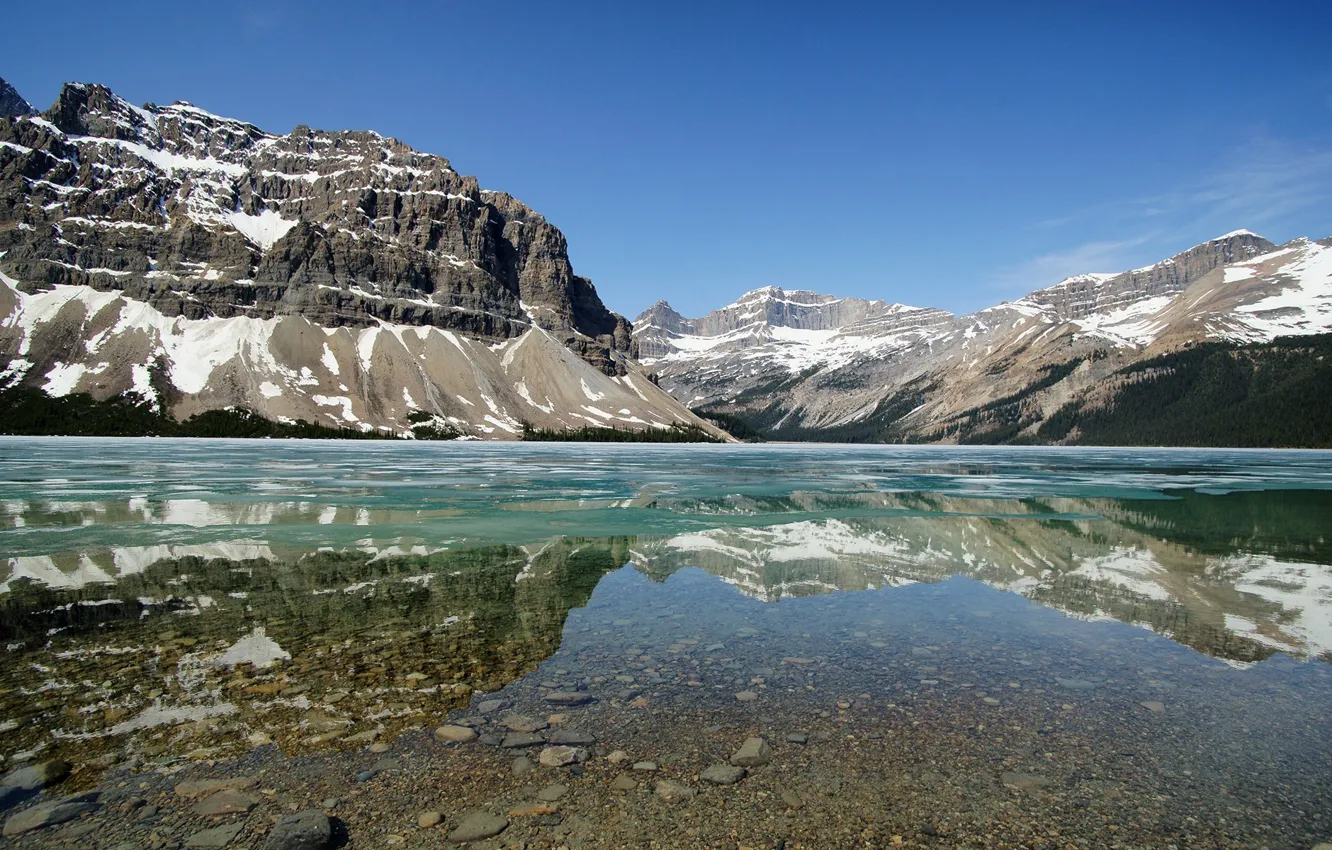 Фото обои лед, зима, горы, озеро, Канада, Banff National Park