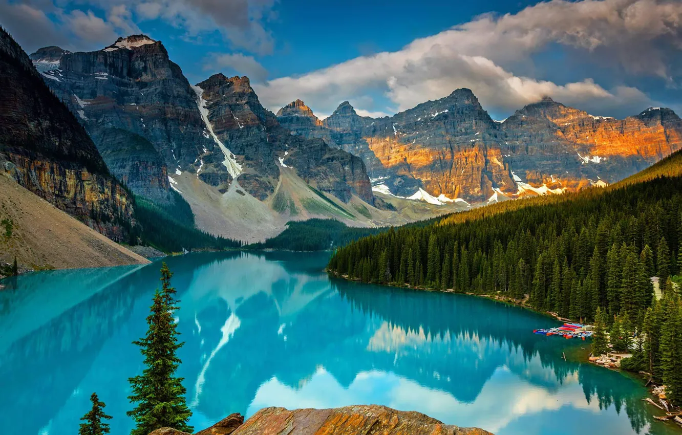 Фото обои горы, Канада, Национальный парк Банф, озеро Морейн
