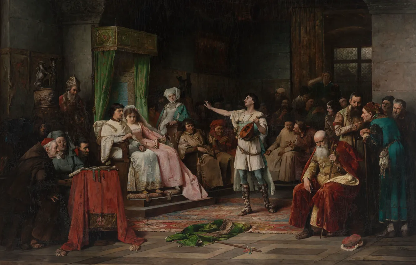 Фото обои 1882, oil on canvas, Czech painter, чешский живописец, National Gallery in Prague, Национальная галерея в …