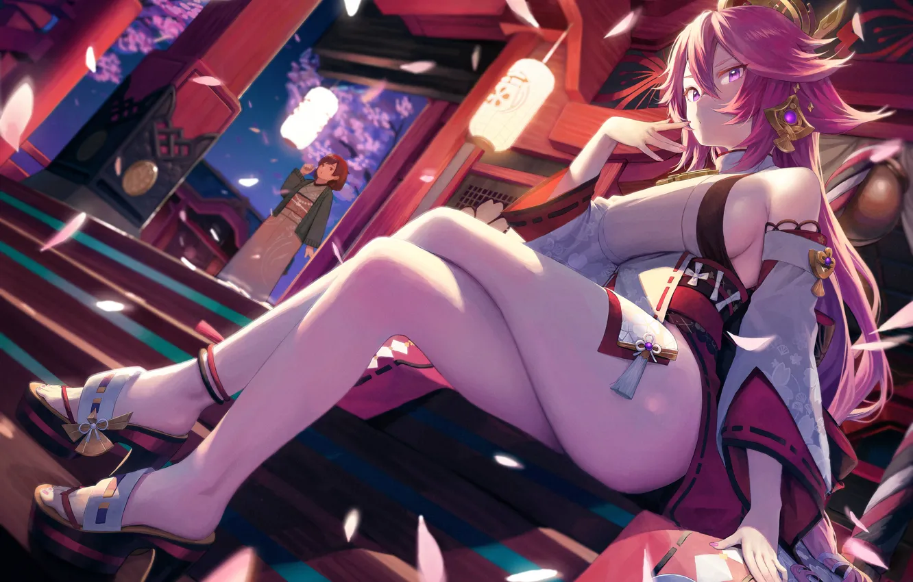 Фото обои gadis seksi, dampak genshin, yae miko genshin impact