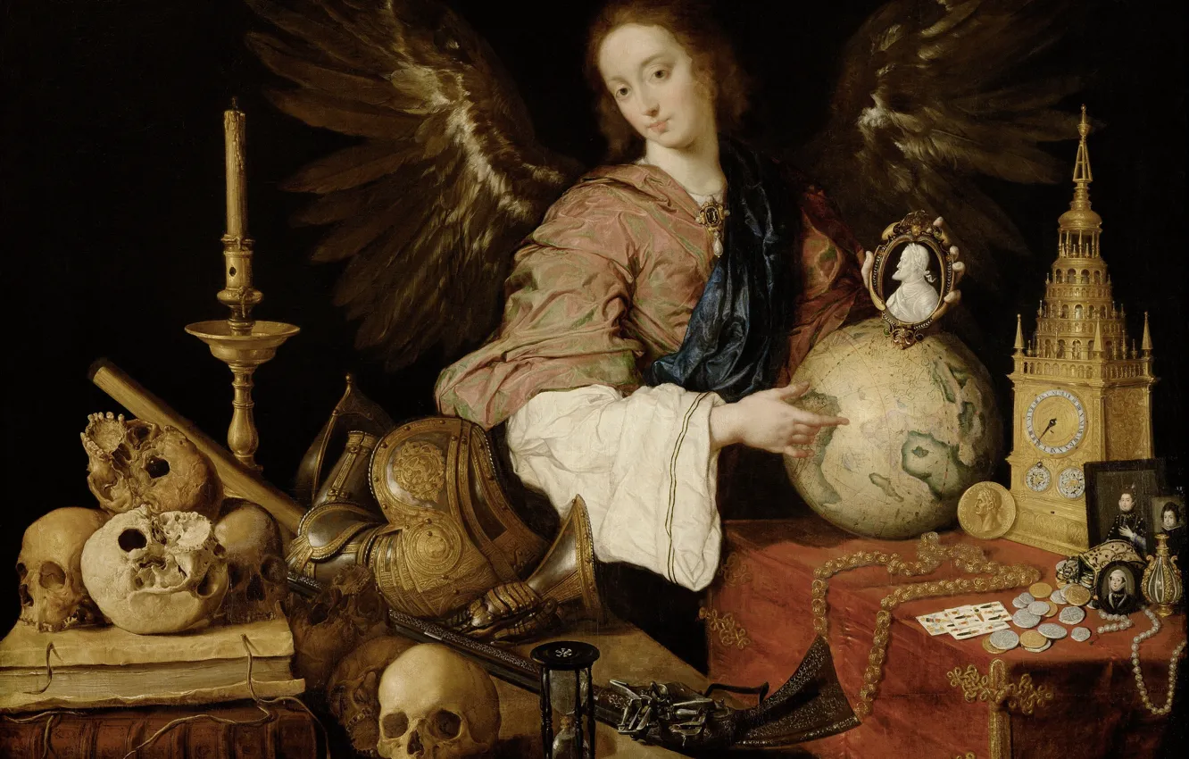 Фото обои масло, живопись, Allegory of Vanity, Antonio de Pereda