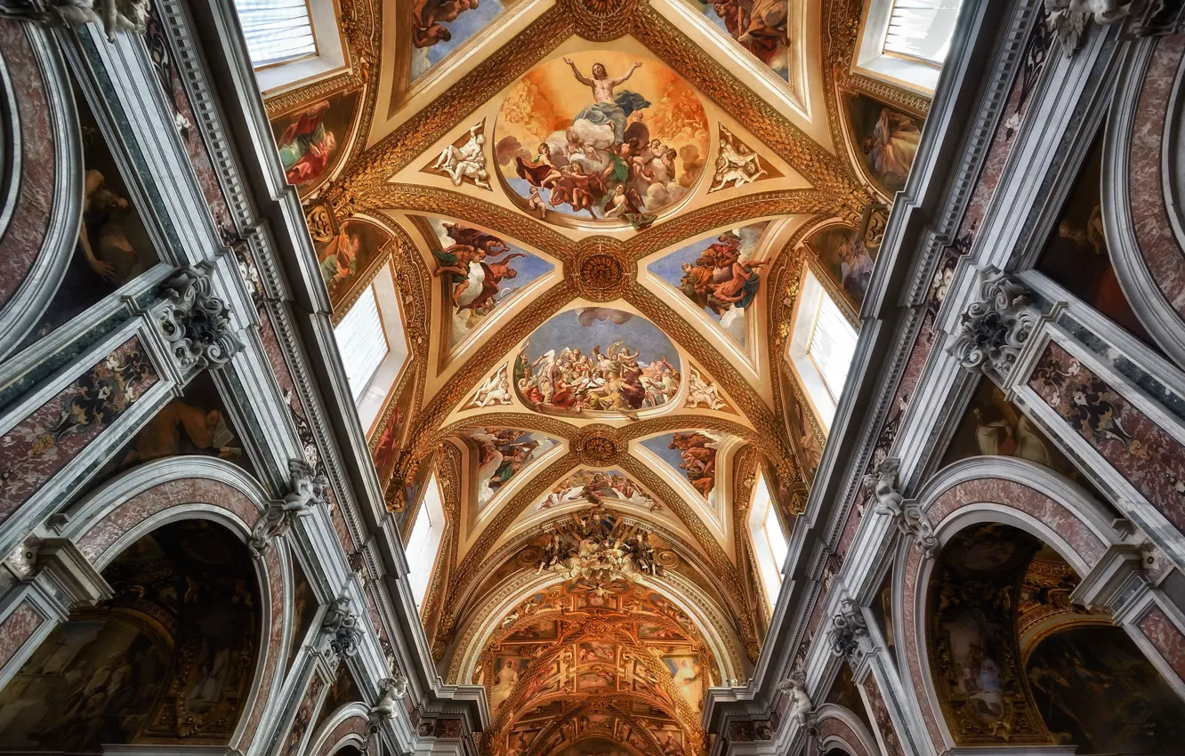 Фото обои Италия, монастырь, Неаполь, Чертоза-ди-Сан-Мартино