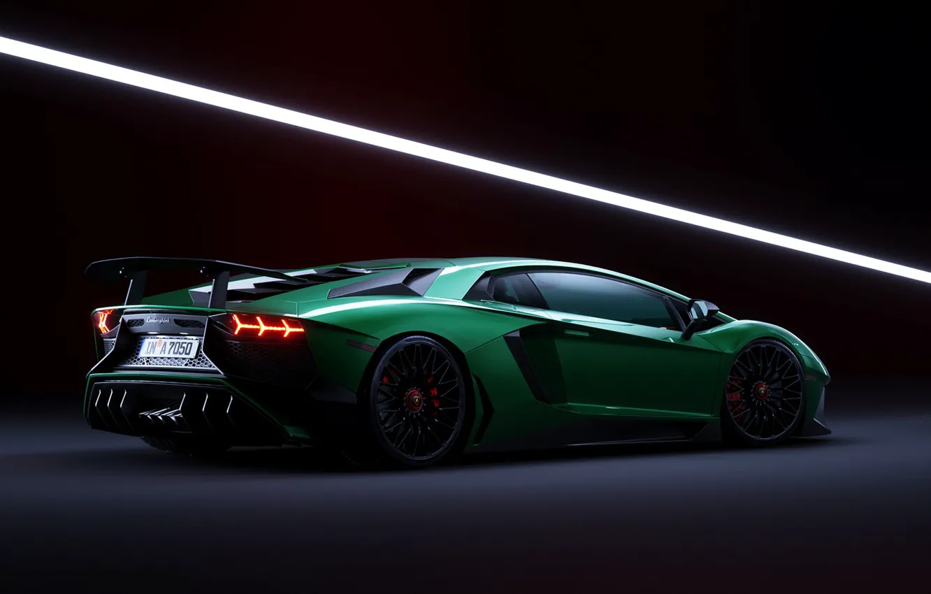Фото обои Lamborghini, Green, Aventador, Artwork, CGI, Aventador SV