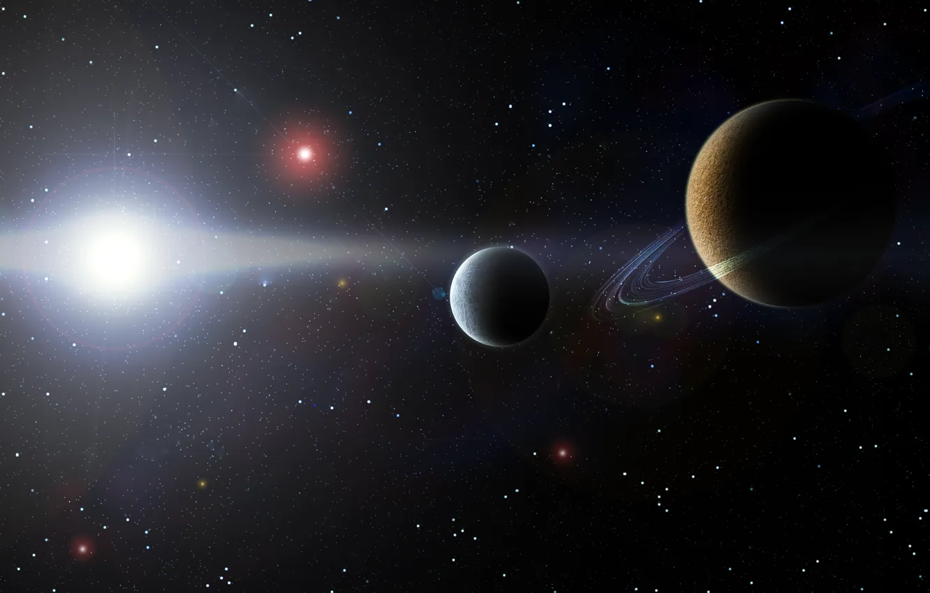 Фото обои light, star, sun, planets