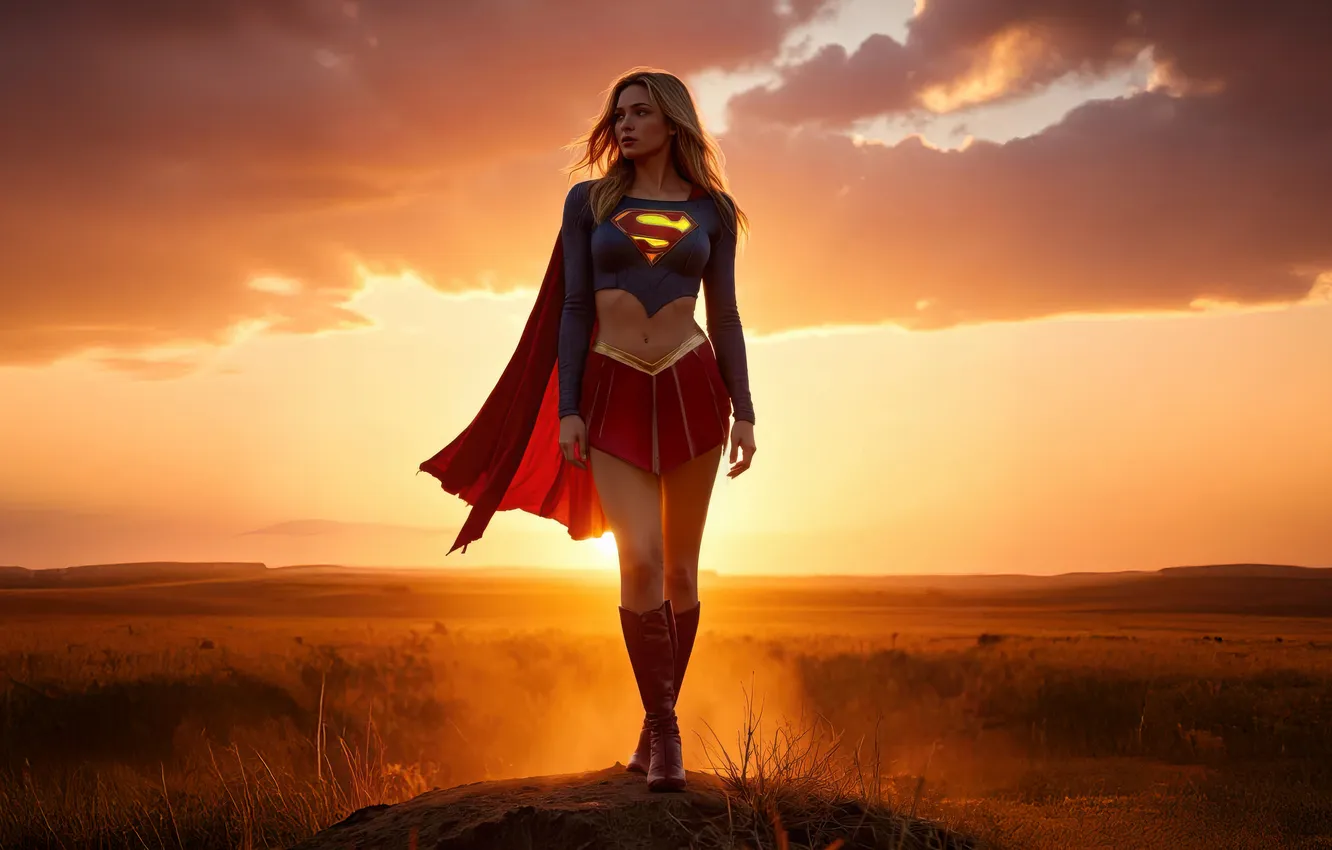 Фото обои girl, supergirl, steel
