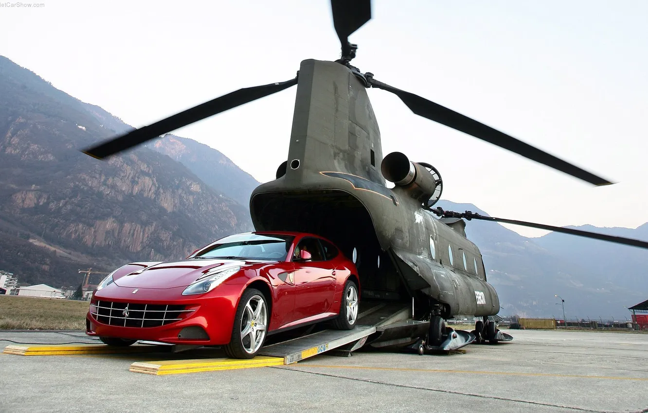 Фото обои Ferrari, вертолёт, 2012