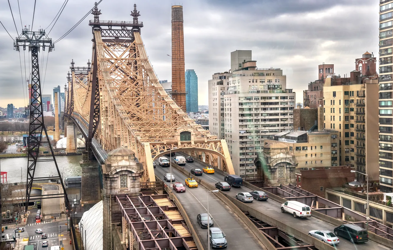 Фото обои мост, Нью-Йорк, США, Queensboro Bridge
