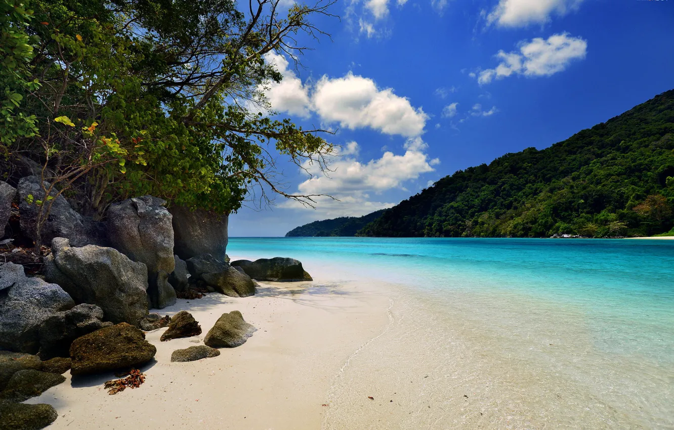 Фото обои пляж, лето, острова, океан, джунгли, курорт