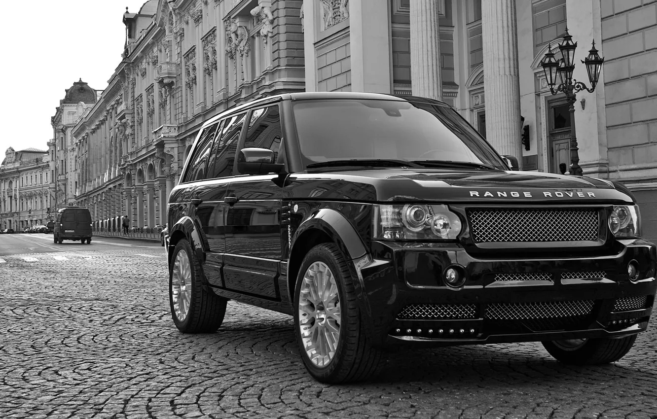 Фото обои Range Rover, Black, Street, whells