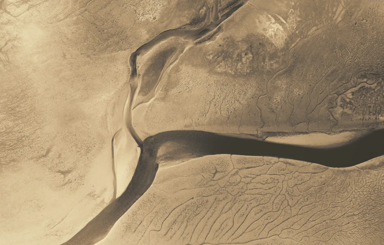 Фото обои река, земля, пустыня, вид сверху, aerial view, аэрофото, аэрофотосъёмка