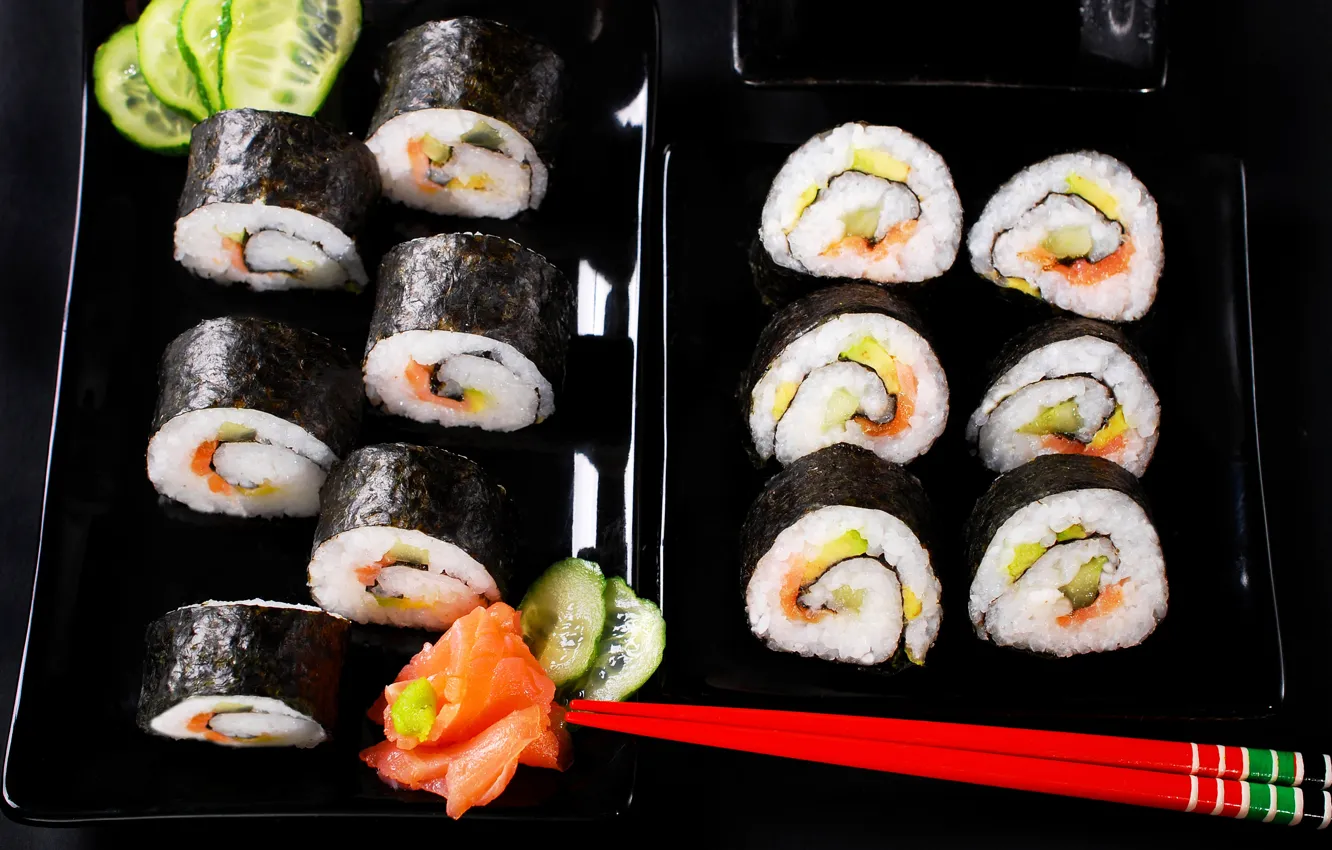 Фото обои палочки, Япония, кухня, background, sushi, роллы, морепродукты, seafoods