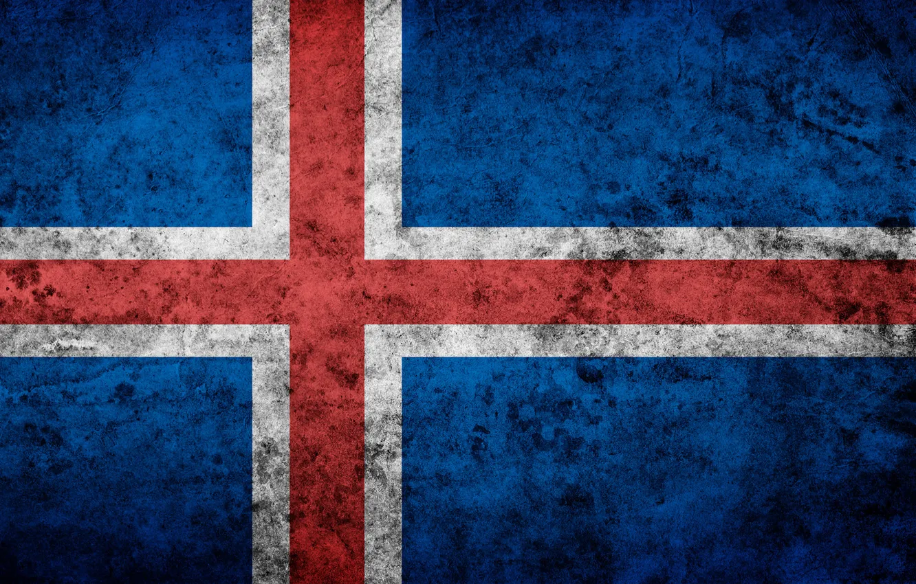 Фото обои флаг, исландия, iceland