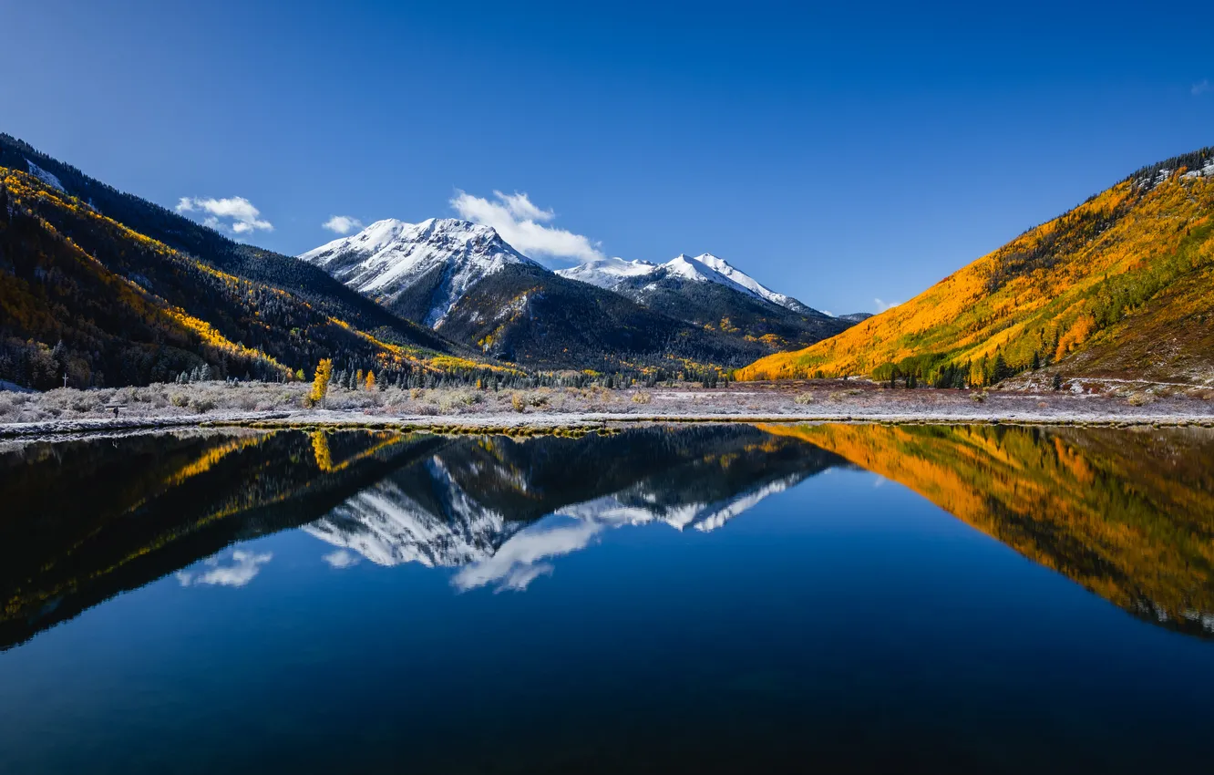 Фото обои Природа, Красота, Nature, Fall, Landscape, Mountains, Clear sky, Colorado