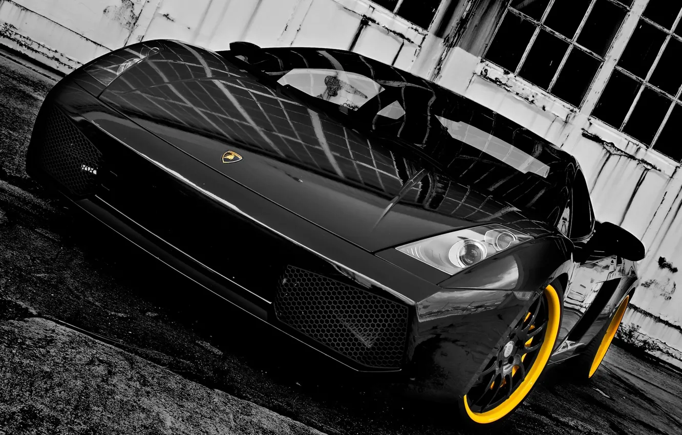 Фото обои машина, черный, Lamborghini, 360 three sixty forged, Lamborghini Gallardo