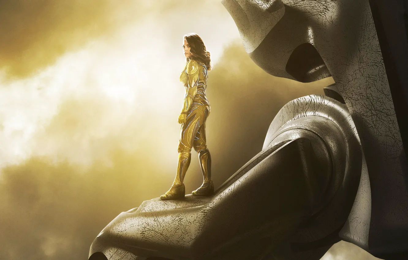 Фото обои cinema, wallpaper, girl, robot, sky, woman, yellow, cloud