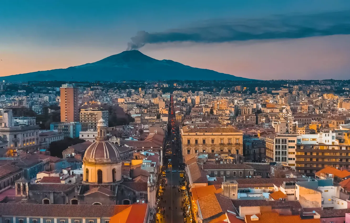 Фото обои Italy, Etna, volcano, Catania, sicily