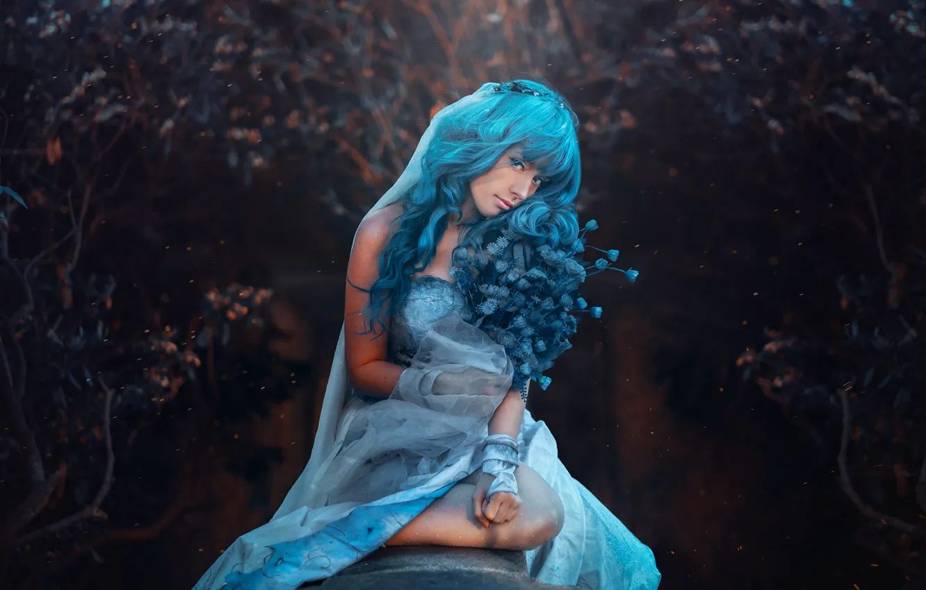 Фото обои лицо, фон, модель, волосы, платье, Eva