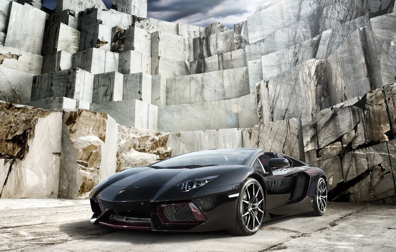 Фото обои авто, черный, Lamborghini, black, Ламборгини, Lamborghini Aventador
