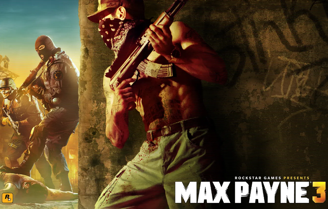 Фото обои полиция, бандит, калаш, Max Payne 3, rocstar