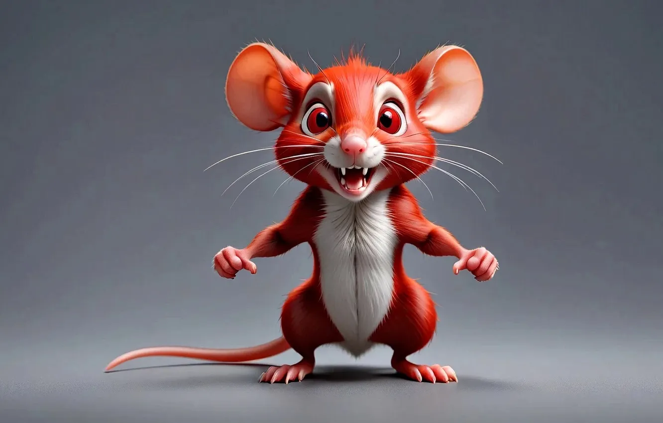 Фото обои funny, mouse, ai art