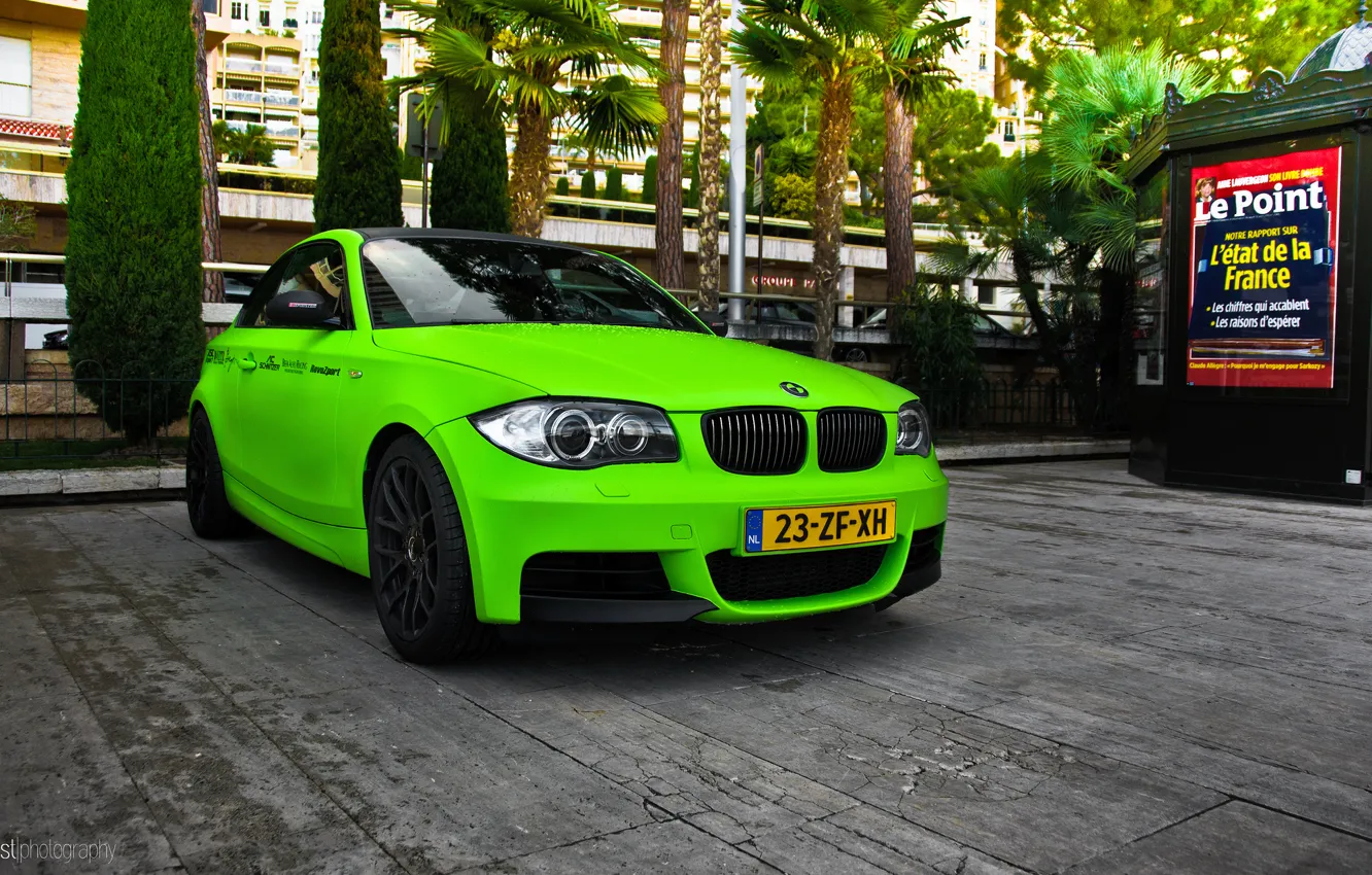 Фото обои green, BMW, Coupe, 1 series