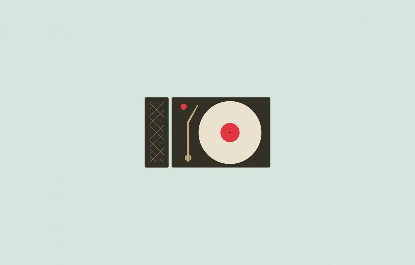 Фото обои минимализм, светлый фон, minimalism, vinyl player, light background, Виниловый проигрыватель