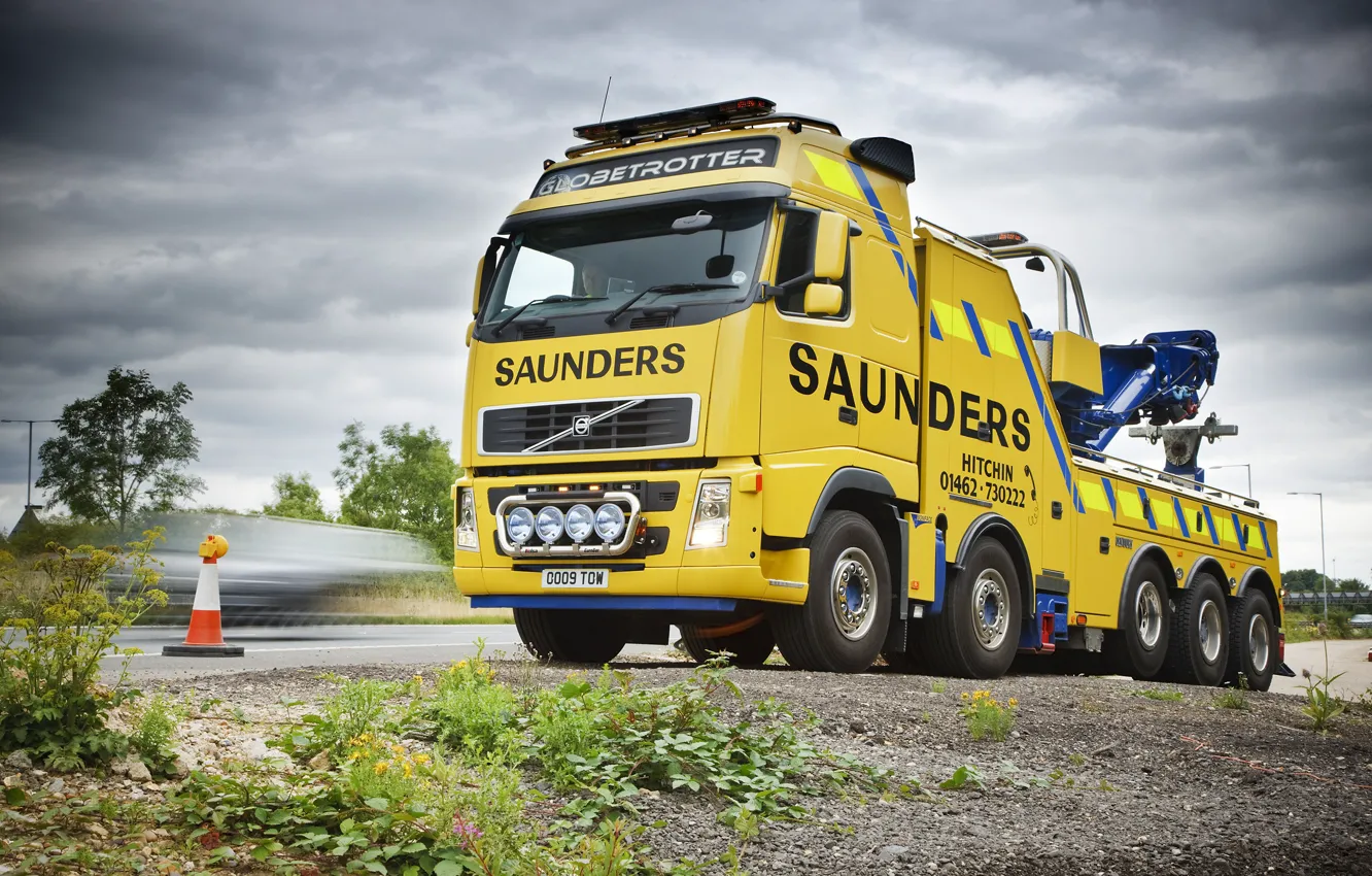 Фото обои Желтый, Volvo, Грузовик, Вольво, Yellow, Truck, Globetrotter, Volvo FH