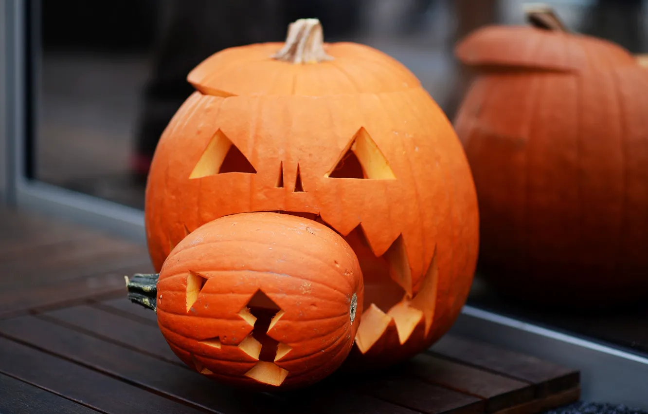 Фото обои тыквы, Halloween, хэллоуин
