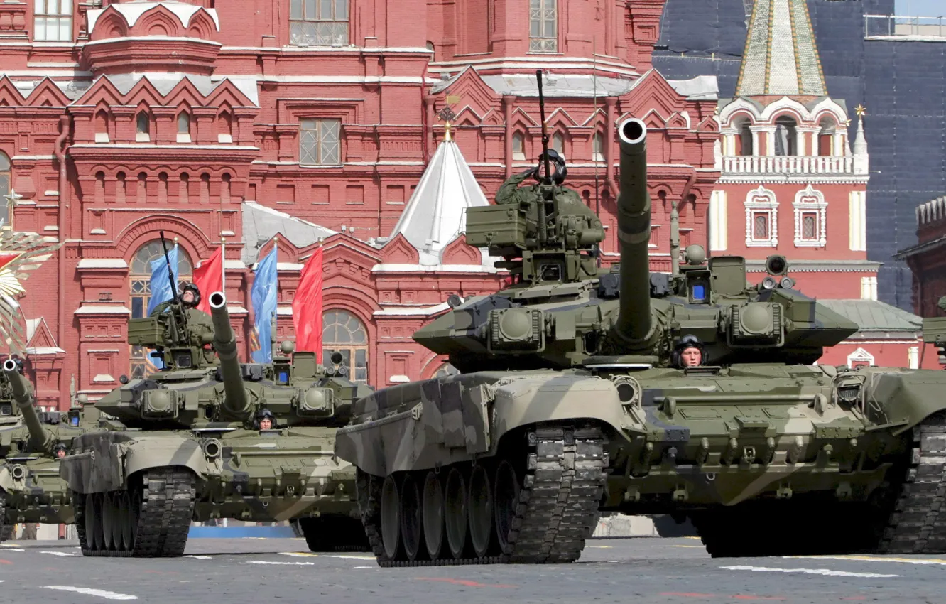 Фото обои танк, Москва, парад, Россия, Russia, т-90, военная техника