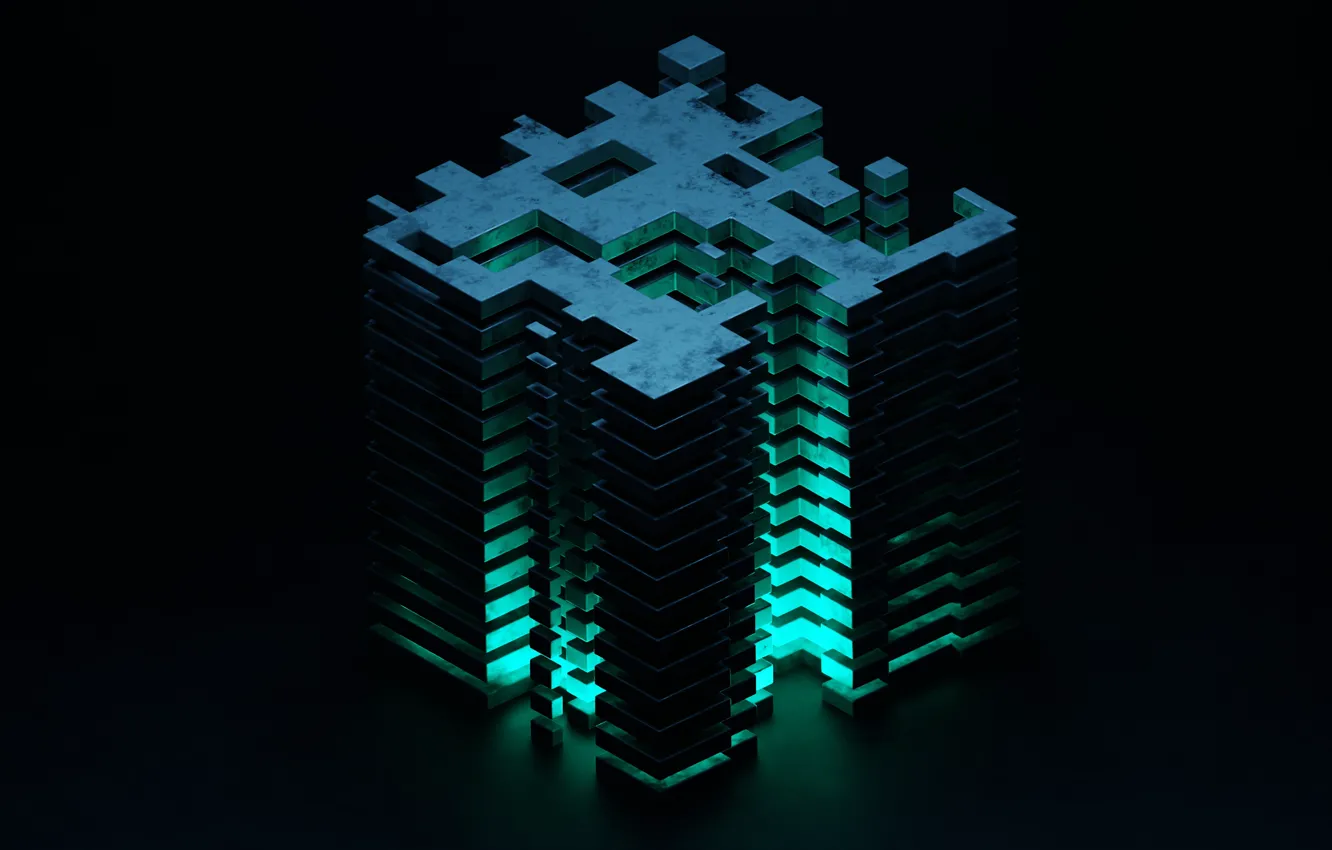 Фото обои abstract, cube, abstract 3D