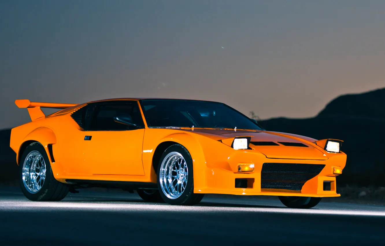 Фото обои Orange, Lights, Night, De Tomaso, Pantera