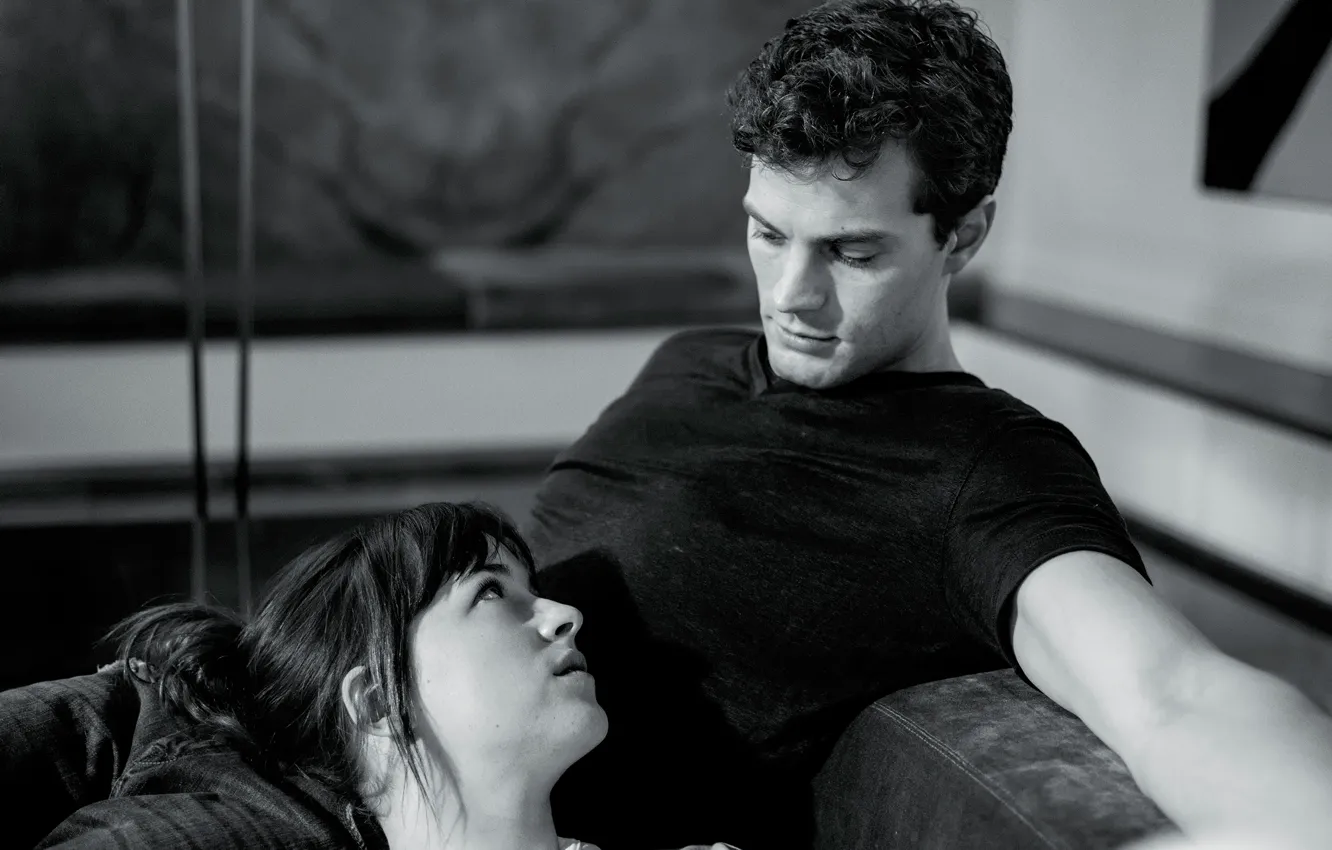Фото обои Dakota Johnson, Jamie Dornan, Пятьдесят оттенков серого, Fifty Shades of Grey, в фильме