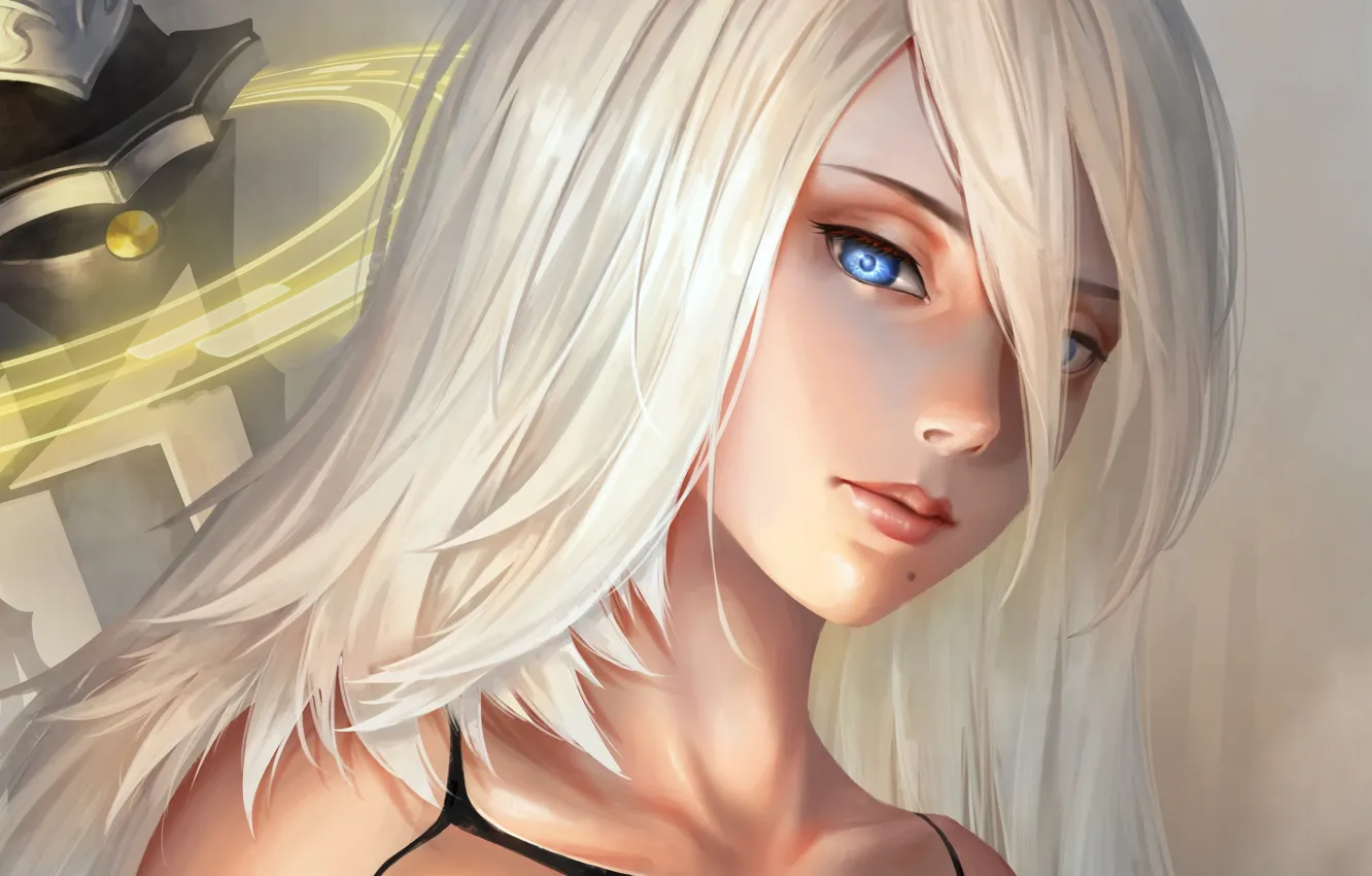 Фото обои взгляд, девушка, арт, Nier Automata, YoRHa Type A No 2
