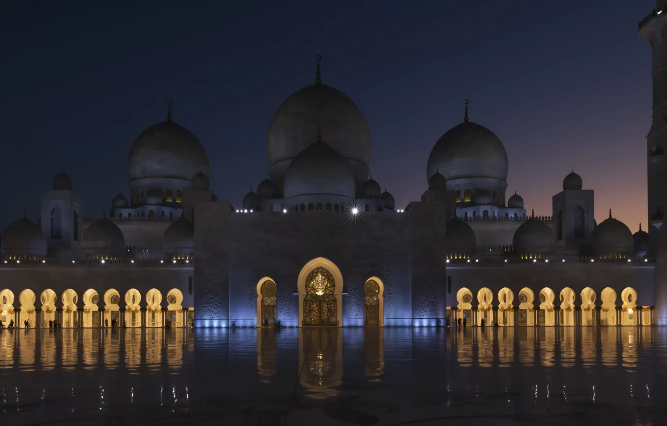 Фото обои Abu Dhabi, United Arab Emirates, Sheikh Zayed Grand Mosque