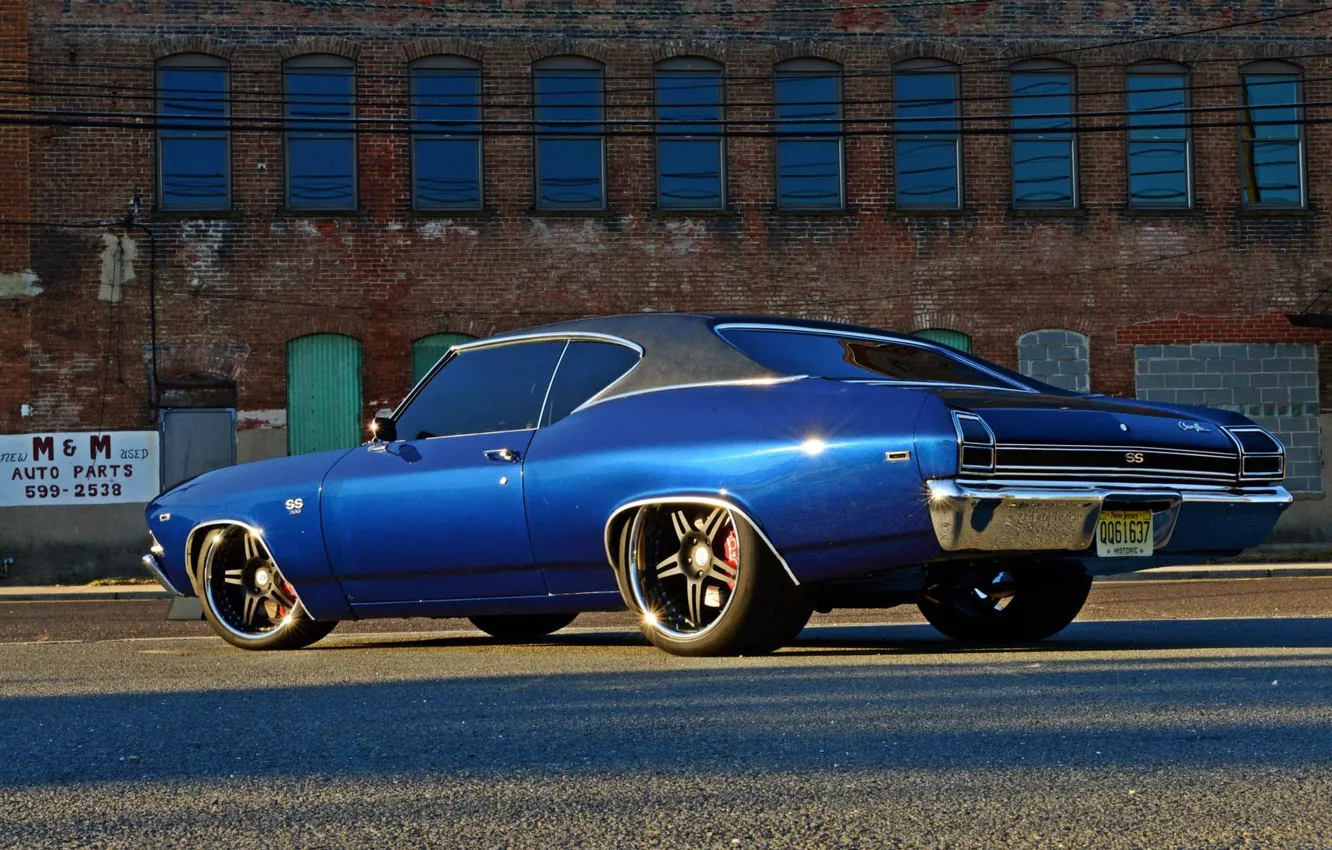 Фото обои Chevrolet Chevelle SS, 1969, Blue, Coupe, Muscle car, Vehicle