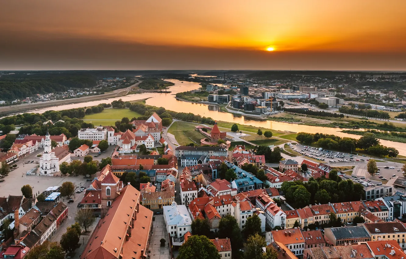 Фото обои Lietuva, Kaunas, saulėlydis